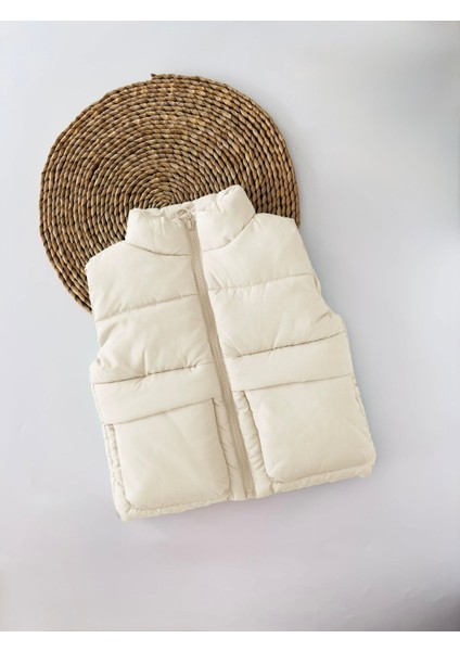 Unisex Model Çocuk Sisme Yelek Cep Detaylı