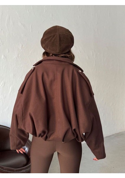 Bayan Haki Kısa Kaşe Fermuarlı Bomber Kaban Mont Ceket modelleri