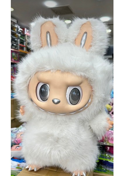 Dev Boy Zimomo 40 cm Dev Labubu Premium Beyaz Renk Kutulu