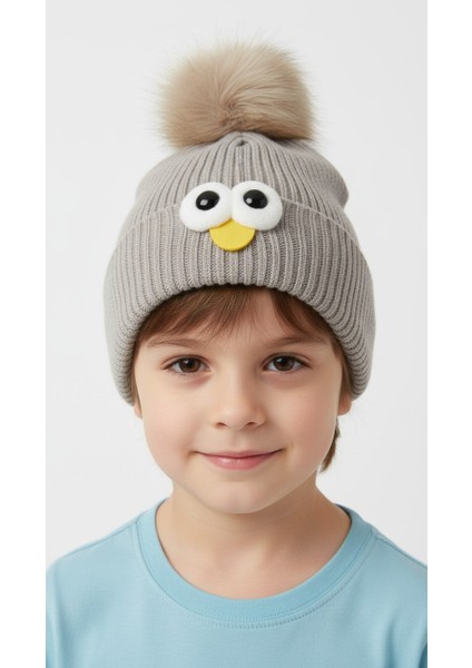 Göz Emoji Desenli Ponponlu Örgü Unisex Bere fiyatları