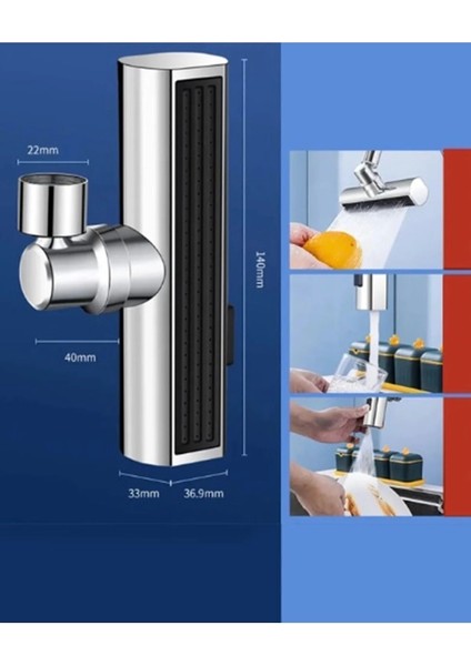 Krom Tasarruflu Şelale Musluk Başlığı 4 Modlu, Ayarlanabilir, Su Tasarrufu Sağlayan Pratik Başlık ( Lisinya ) fiyatları