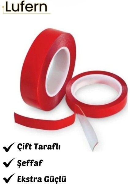Ekstra Güçlü Çift Taraflı Iz Bırakmaz Şeffaf Çok Amaçlı Tamir Silikon Bant Montaj Bandı 18MM x 2mt
