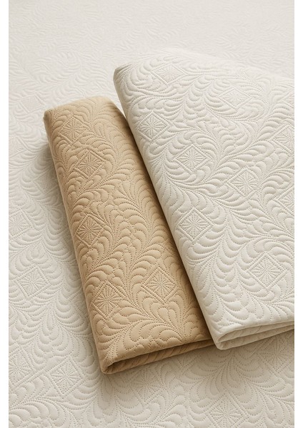 Fransız Dantelli, Kapitoneli, Ultrasonik Çift Kişilik Yatak Örtüsü ve 2 Adet Yastık Kılıfı modelleri