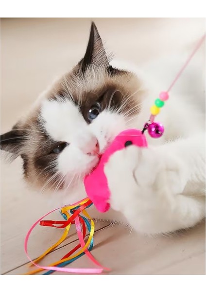 Balıklı Kedi Oyun Oltası 90 cm – Esnek Telli Tüylü Kedi Oyuncağı, Etkileşimli Eğlence Çubuğu fiyatları