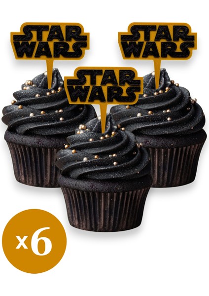 6 Adet Starwars Cupcake Süsü (Doğum Günü) - Kaliteli Malzeme