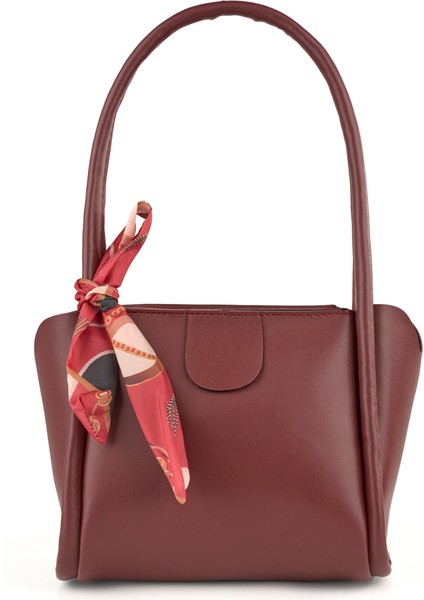 Moli Kadın Çift Saplı Fular Detaylı Küçük Boy El Kol ve Omuz Çantası