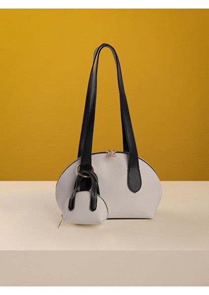 Mini Çantalı Charm Detaylı Uzun Saplı Kadın El ve Kol Çantası