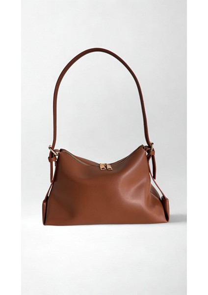 Marlin Tek Saplı Çift Fermuarlı El Kol ve Omuz Çantası