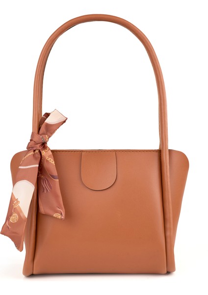 Moli Kadın Çift Saplı Fular Detaylı Küçük Boy El Kol ve Omuz Çantası