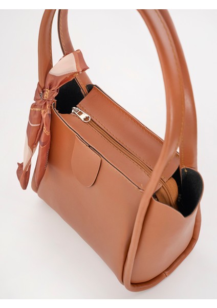 Moli Kadın Çift Saplı Fular Detaylı Küçük Boy El Kol ve Omuz Çantası modelleri