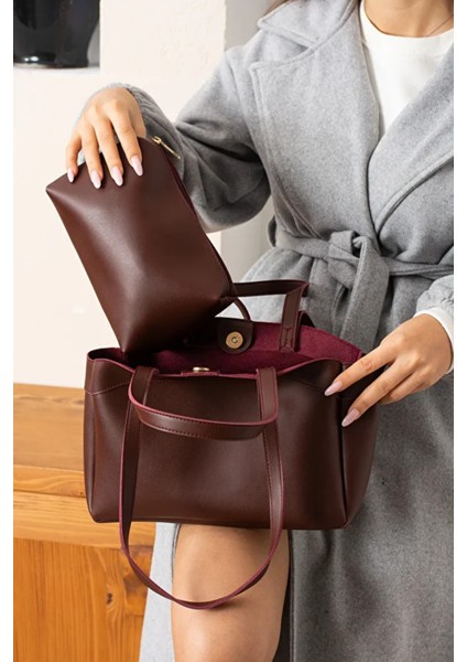 Mari Kadın Mıknatıs Kapaklı Cüzdan Detaylı El Kol ve Omuz Çantası fırsatları