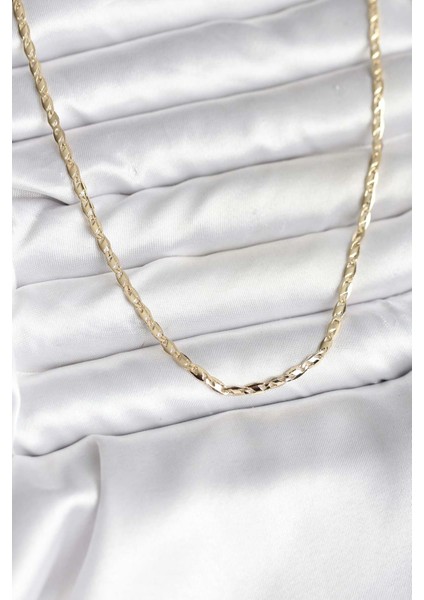 14K Gold Renk Kaplama Ezme Zincir Model cm Kadın Kolye