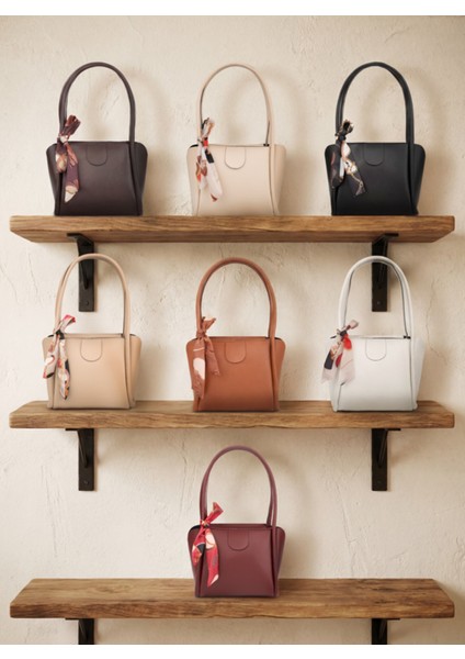 Moli Kadın Çift Saplı Fular Detaylı Küçük Boy El Kol ve Omuz Çantası indirimleri