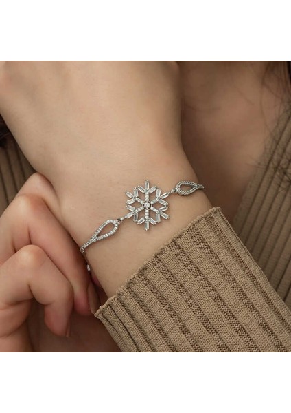 ​gümüş Baget Taşlı Kar Tanesi Bileklik fiyatları