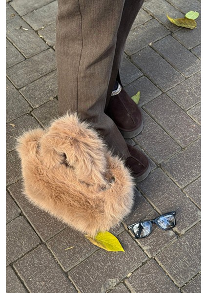 Poni Kadın Peluş El ve Omuz Çapraz Çanta