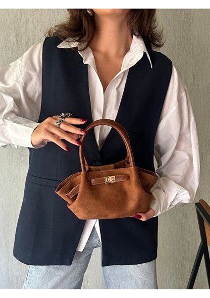 Reyl Kadın Retro Özel Kilit Aksesuarlı Kemer Tokalı Mini El ve Kol Çantası