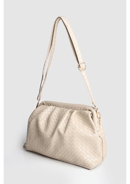 Meri Glow Örgü Detaylı El, Omuz ve Çapraz Çanta