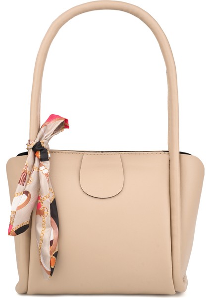 Moli Kadın Çift Saplı Fular Detaylı Küçük Boy El Kol ve Omuz Çantası