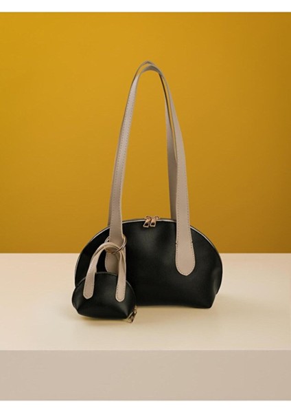 Mini Çantalı Charm Detaylı Uzun Saplı Kadın El ve Kol Çantası