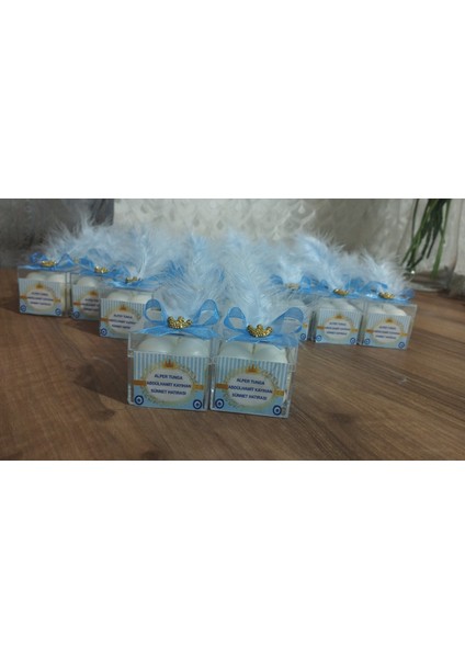 30 adet Etiketli Süslemeli Buble Mum modelleri