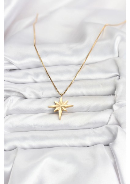 316L Çelik Zincir Gold Renk Kutup Yıldızı Model 60 cm Zincir Kadın Kolye fiyatları