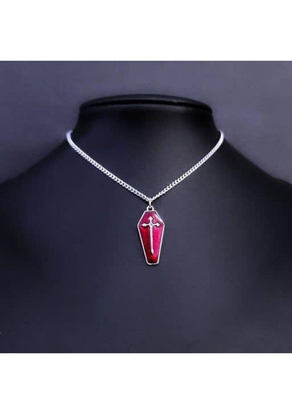 Tabut Haç Motifli Antrasit Kolye fiyatları