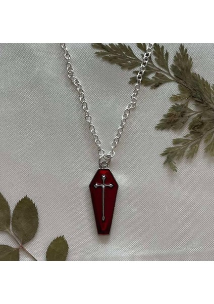 Tabut Haç Motifli Antrasit Kolye indirimleri