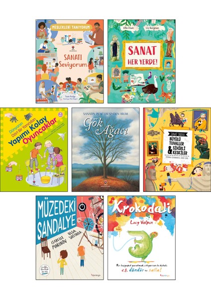 Meslekleri Tanıyorum Sanatı Seviyorum + Sanat Her Yerde + Yapımı Kolay Oyuncaklar + Gök Ağacı + Sanat Tarihi: Büyülü Tuvaller & Sihirli Keskiler + Müzedeki Sandalye + Krokodali / 7li