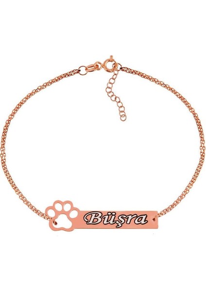 Gümüş Rose Kişiye Özel Isimli Bayan Bileklik