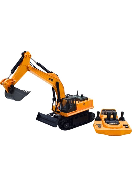 1:14 Ölçek Uzaktan Kumandalı Gerçekçi Sesli ve Işıklı Oyuncak Kazıcı Ekskavatör 8080E