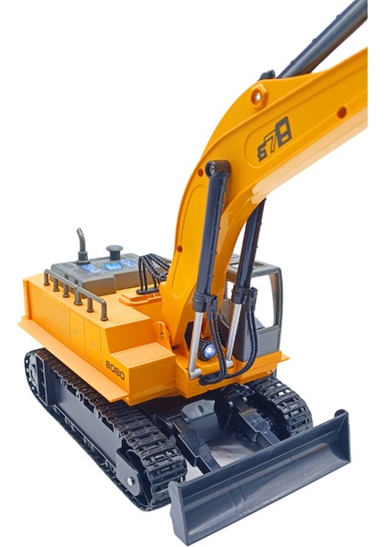 1:14 Ölçek Uzaktan Kumandalı Gerçekçi Sesli ve Işıklı Oyuncak Kazıcı Ekskavatör 8080E indirimleri