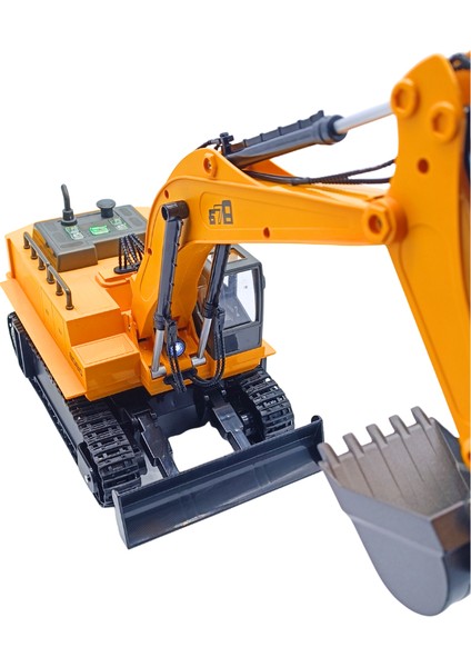 1:14 Ölçek Uzaktan Kumandalı Gerçekçi Sesli ve Işıklı Oyuncak Kazıcı Ekskavatör 8080E