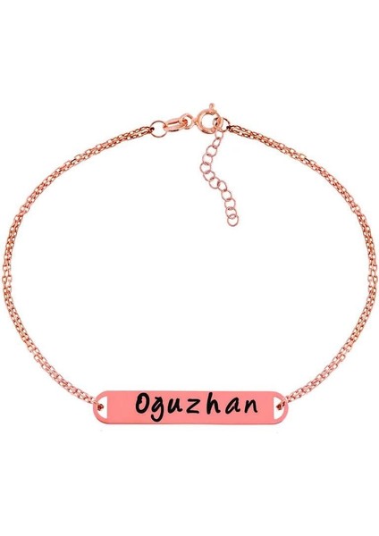 Gümüş Rose Kişiye Özel Isimli Bayan Bileklik