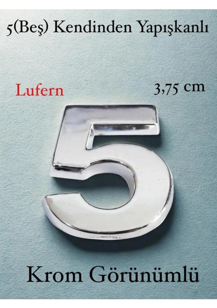 No 5 Kapı Numarası Kendinden Yapışkanlı Masa Dolap Plastik Ev Posta Kutusu Dış Mekan Daire 3,75 cm