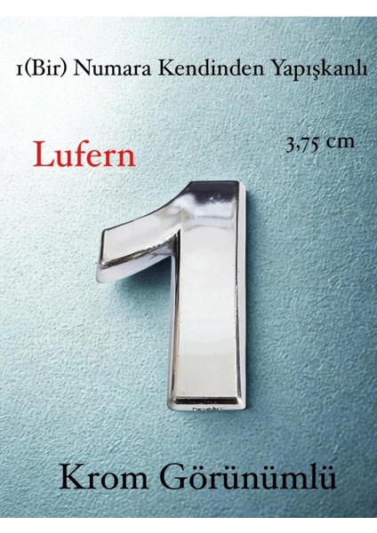 No 1 Kapı Numarası Kendinden Yapışkanlı Masa Dolap Plastik Ev Posta Kutusu Dış Mekan Daire 3,75 cm