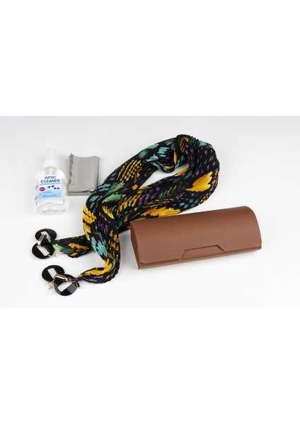 Gözlük Bakım Seti: Gözlük Kabı, Ipi, Mendili / Losyonuyla Tam Koruma