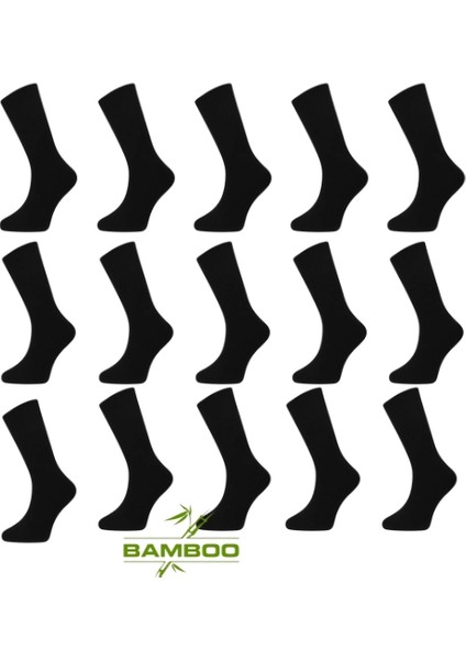 15’li Bamboo Askeri ve Sivil Çorap Seti - Siyah | Terletmeyen, Kokuyu Önleyen, Rahat Kullanım