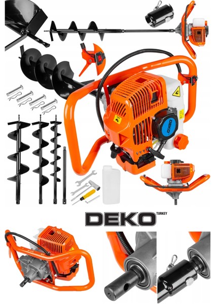 6200CC Toprak Burgu Makinesi ve Fidan Dikme Seti Titanyum 3 Başlıklı 100MM / 150MM/ 200 mm Set fiyatları