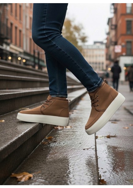 BA0550 Içi Kürklü Bağcıklı Taba Krem Taban Erkek Tarz Spor Bot fiyatları