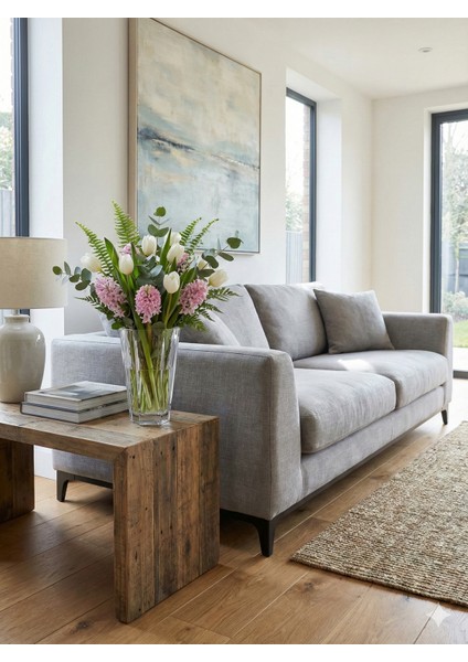 Crystallin Reflection Vazo 25 cm - Modern Kesim Kristal Cam Dekoratif Vazo (68129) indirimleri