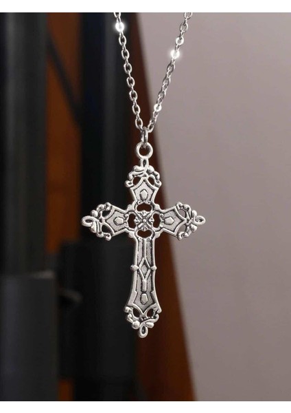 Basic Gümüş Zincir Haçlı Kolye