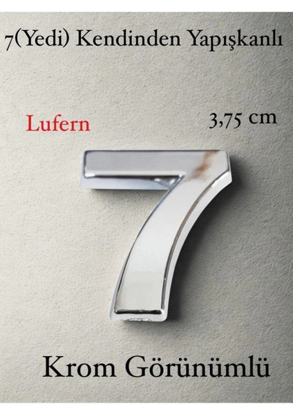 No 7 Kapı Numarası Kendinden Yapışkanlı Masa Dolap Plastik Ev Posta Kutusu Dış Mekan Daire 3,75 cm