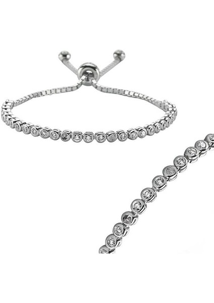 Gümüş Su Yolu Asansör Bayan Bileklik