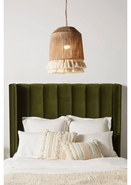 Bohem Püsküllü Avize, Modern Rafya Bambu Tarz, Rustik Avize, E27 Duylu, Cafe Aydınlatma fiyatları