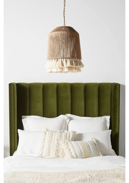 Bohem Püsküllü Avize, Modern Rafya Bambu Tarz, Rustik Avize, E27 Duylu, Cafe Aydınlatma modelleri