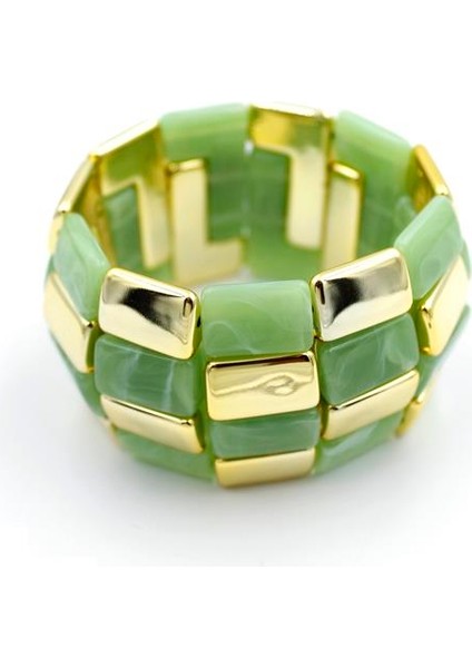 Lastikli Taşlı Bilezik - Yeşil