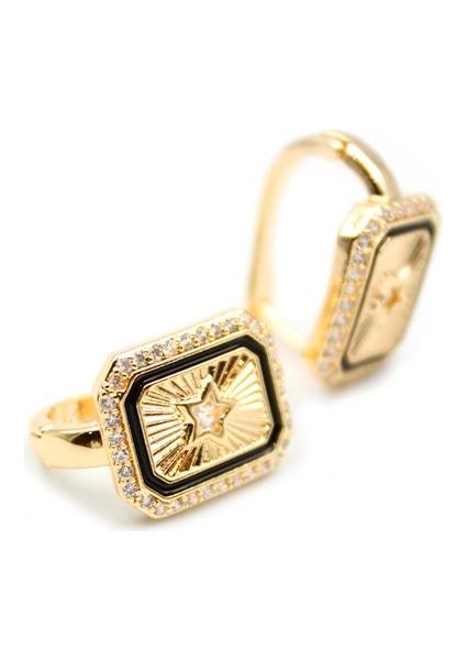 Yıldız Taşlı Küpe - Beyaz