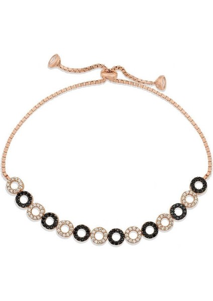 Gümüş Rose Halka Asansör Bileklik