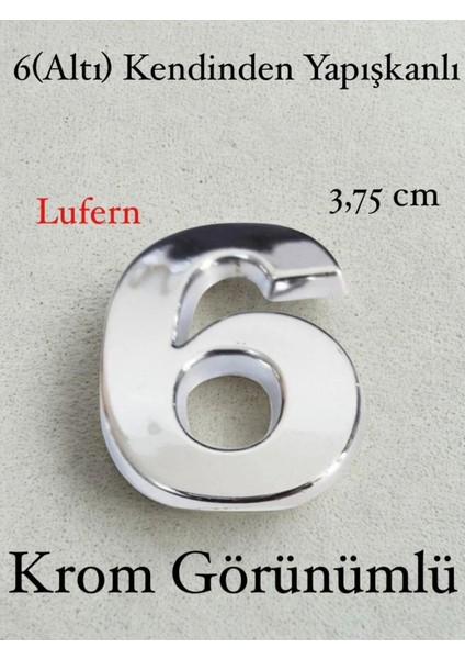 No 6 Kapı Numarası Kendinden Yapışkanlı Masa Dolap Plastik Ev Posta Kutusu Dış Mekan Daire 3,75 cm