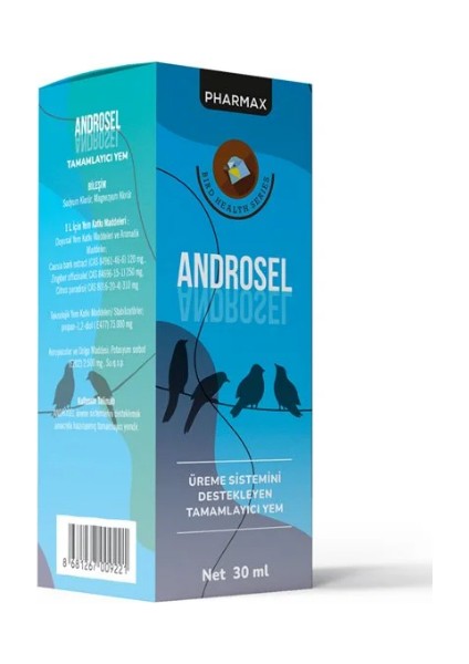 Androsel Kuş Güvercin Kanarya Tavuk Yumurtlatma Üreme Sistemi Desteği 30 ml